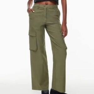 Aritzia Olive Wide Leg Cargo Pants